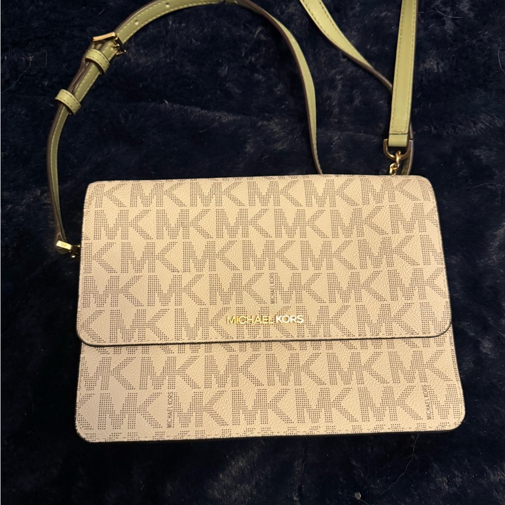 Michael Kors Monogram Beige Crossbody Bag